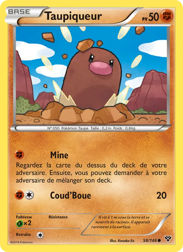Carte Pokémon Taupiqueur 58/146 de l'extension XY