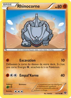 Carte Pokémon Rhinocorne 60 — XY