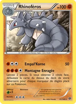 Carte Pokémon Rhinoféros 61 — XY