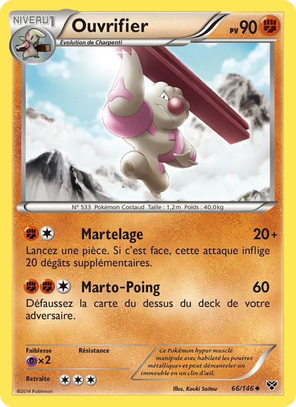 Carte Pokémon Ouvrifier 66/146 de l'extension XY