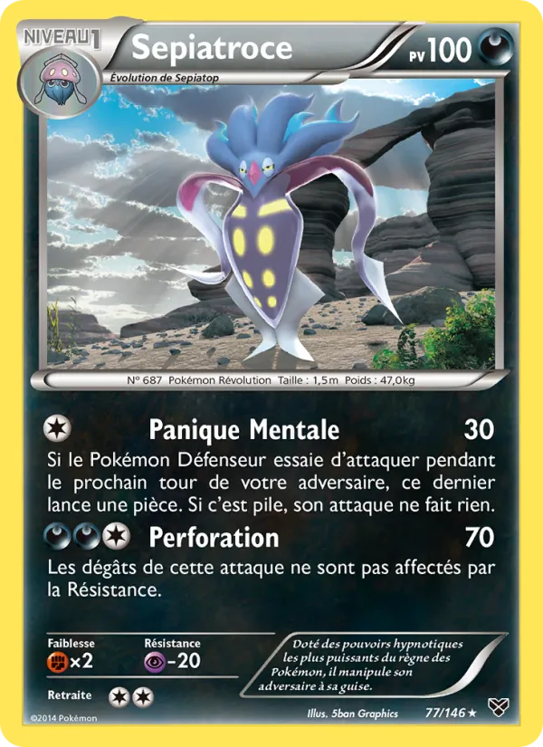 Carte Pokémon Sepiatroce 77/146 de l'extension XY