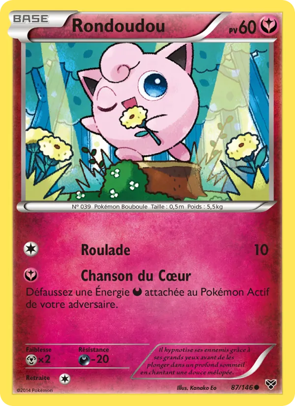Carte Pokémon Rondoudou 87/146 de l'extension XY