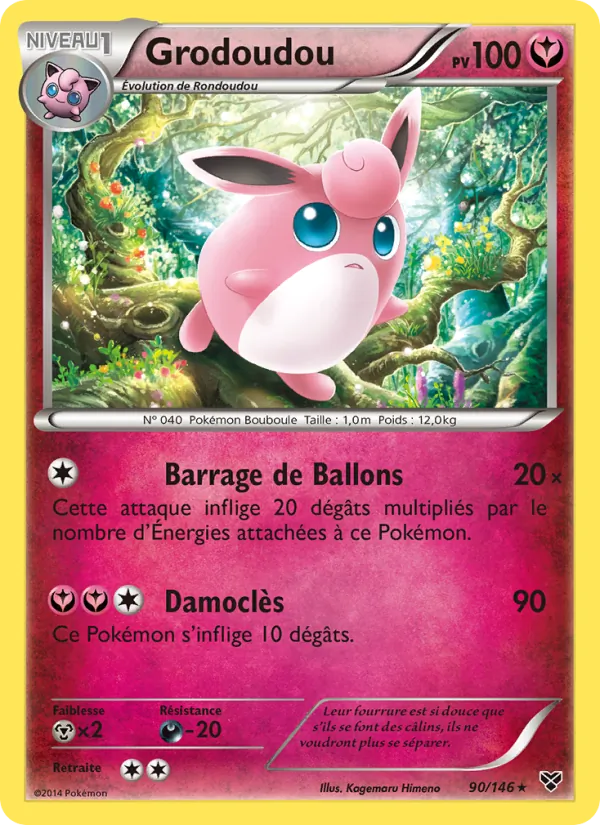 Carte Pokémon Grodoudou 90/146 de l'extension XY