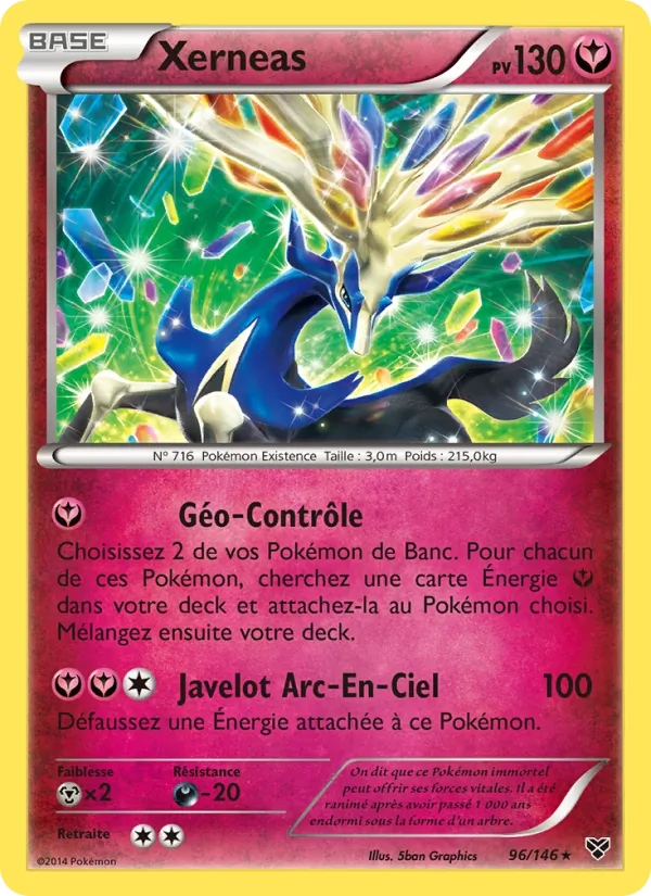 Carte Pokémon Xerneas 96/146 de l'extension XY