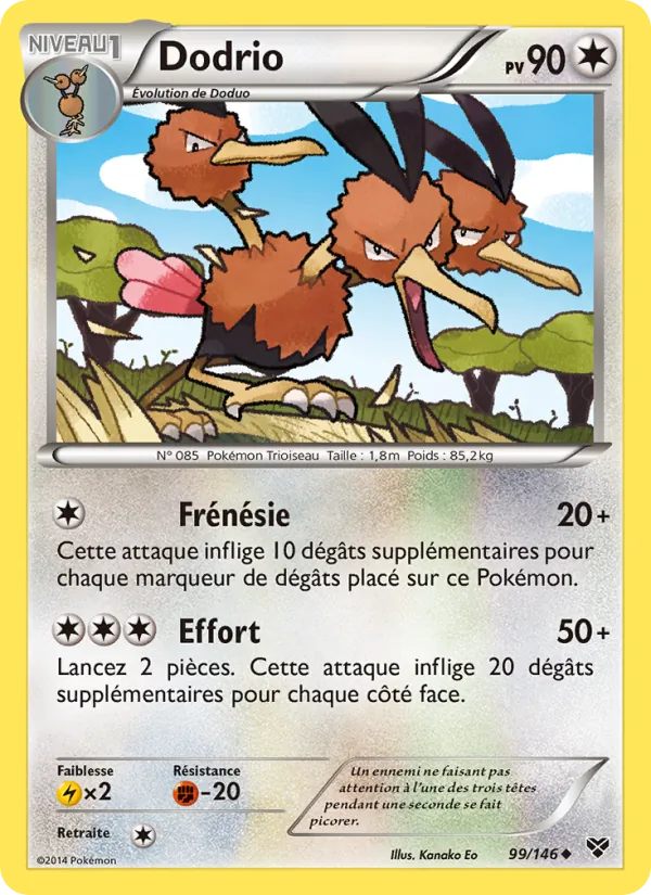 Carte Pokémon Dodrio 99/146 de l'extension XY