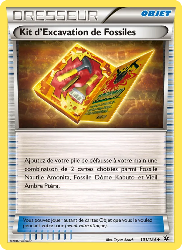 Carte Pokémon Kit d'Excavation de Fossiles 101/124 de l'extension Impact des Destins