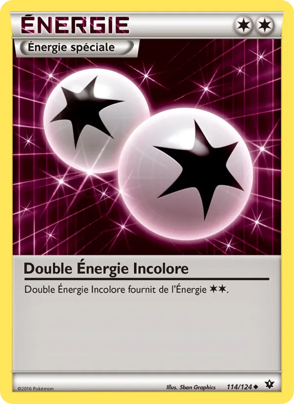 Carte Pokémon Double Énergie Incolore 114/124 de l'extension Impact des Destins