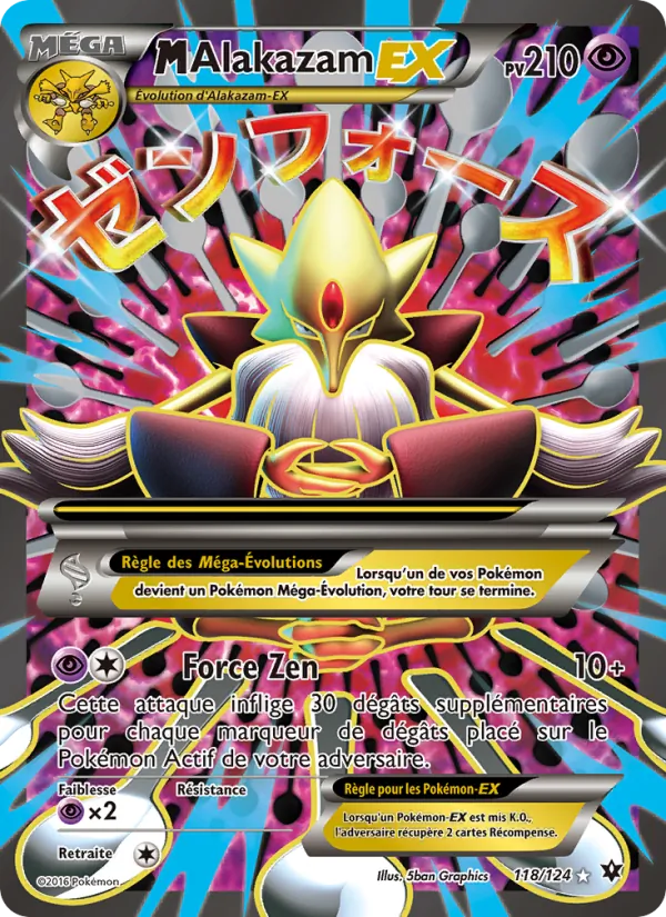 Carte Pokémon M-Alakazam EX 118/124 de l'extension Impact des Destins