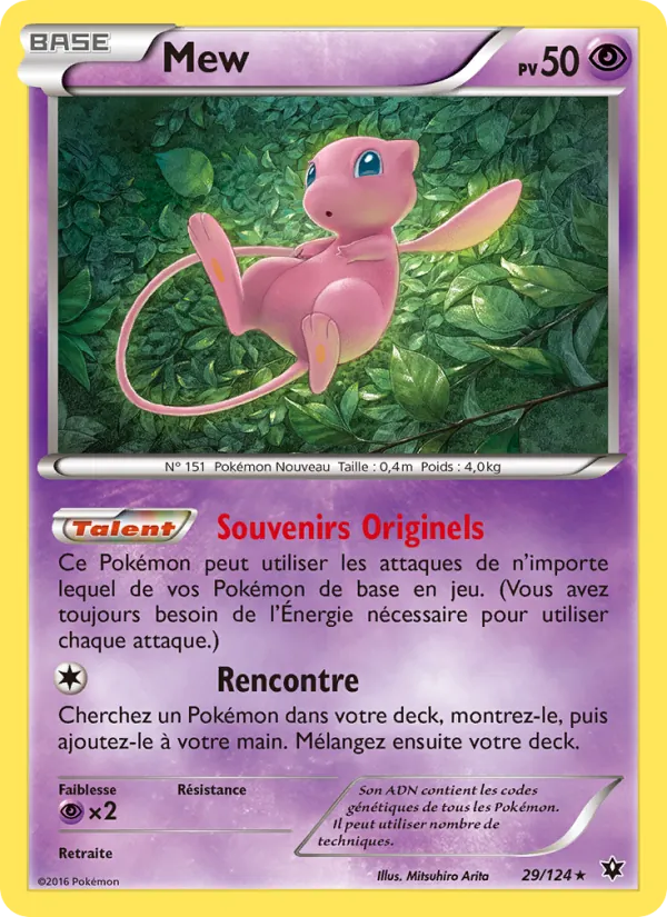 Carte Pokémon Mew 29/124 de l'extension Impact des Destins
