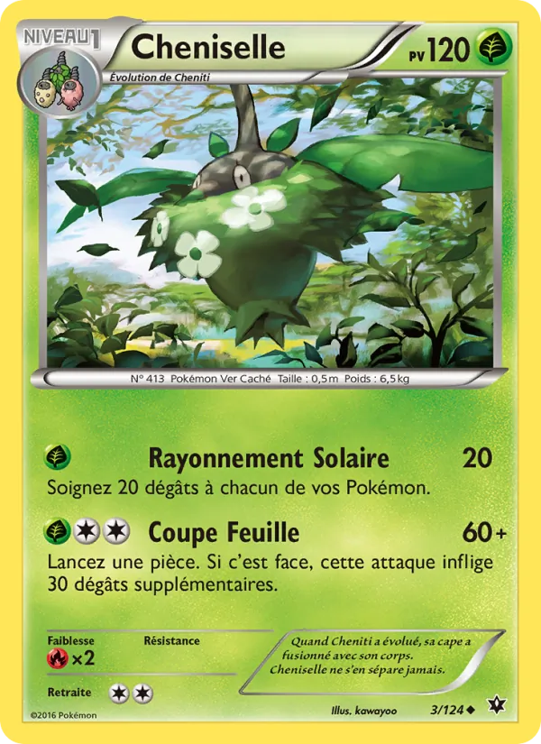 Carte Pokémon Cheniselle 3/124 de l'extension Impact des Destins
