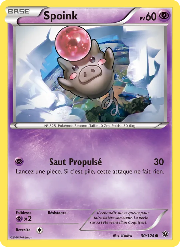 Carte Pokémon Spoink 30/124 de l'extension Impact des Destins