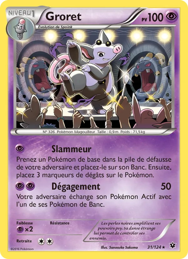 Carte Pokémon Groret 31/124 de l'extension Impact des Destins
