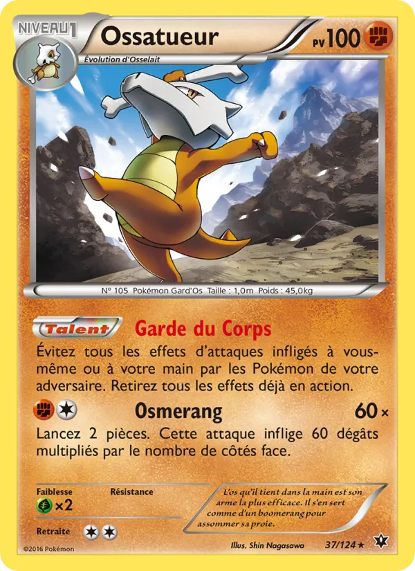Carte Pokémon Ossatueur 37/124 de l'extension Impact des Destins