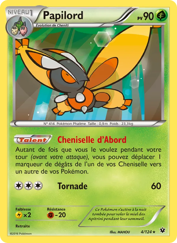 Carte Pokémon Papilord 4/124 de l'extension Impact des Destins