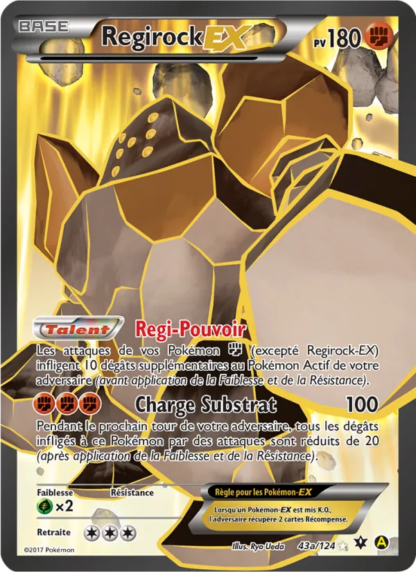 Carte Pokémon Regirock EX 43a/124 de l'extension Impact des Destins