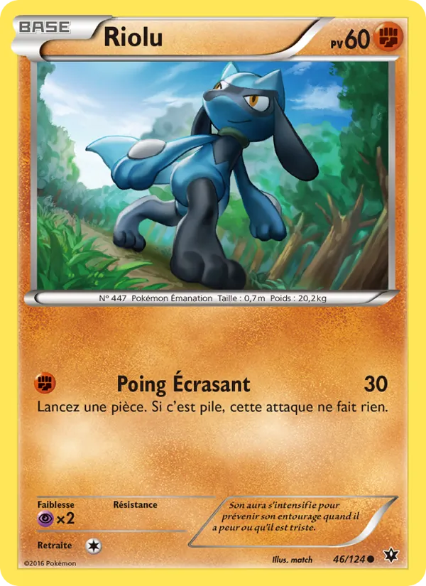 Carte Pokémon Riolu 46/124 de l'extension Impact des Destins