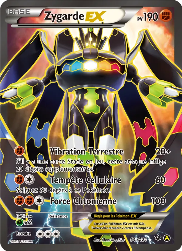 Carte Pokémon Zygarde EX 54a/124 de l'extension Impact des Destins