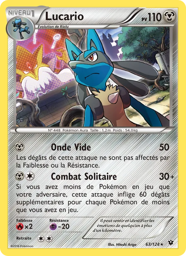 Carte Pokémon Lucario 63/124 de l'extension Impact des Destins