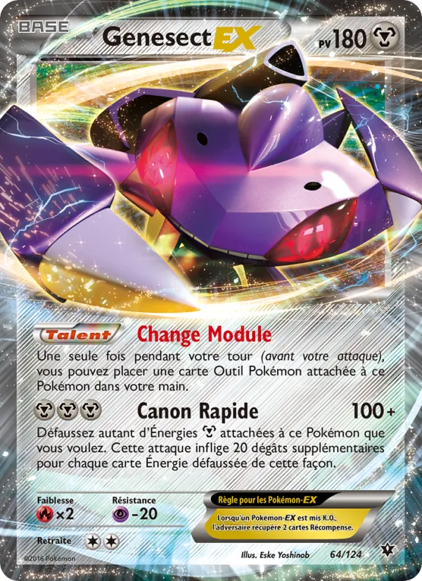 Carte Pokémon Genesect EX 64/124 de l'extension Impact des Destins