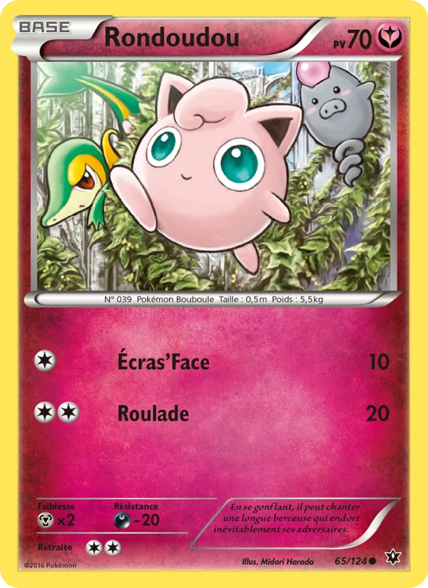Carte Pokémon Rondoudou 65/124 de l'extension Impact des Destins