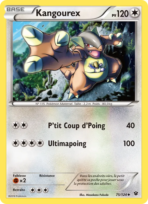 Carte Pokémon Kangourex 75/124 de l'extension Impact des Destins