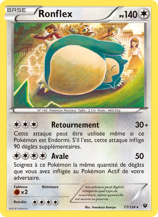 Carte Pokémon Ronflex 77/124 de l'extension Impact des Destins