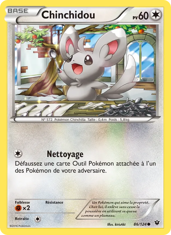 Carte Pokémon Chinchidou 86/124 de l'extension Impact des Destins