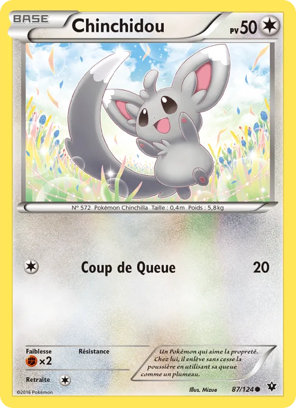 Carte Pokémon Chinchidou 87/124 de l'extension Impact des Destins