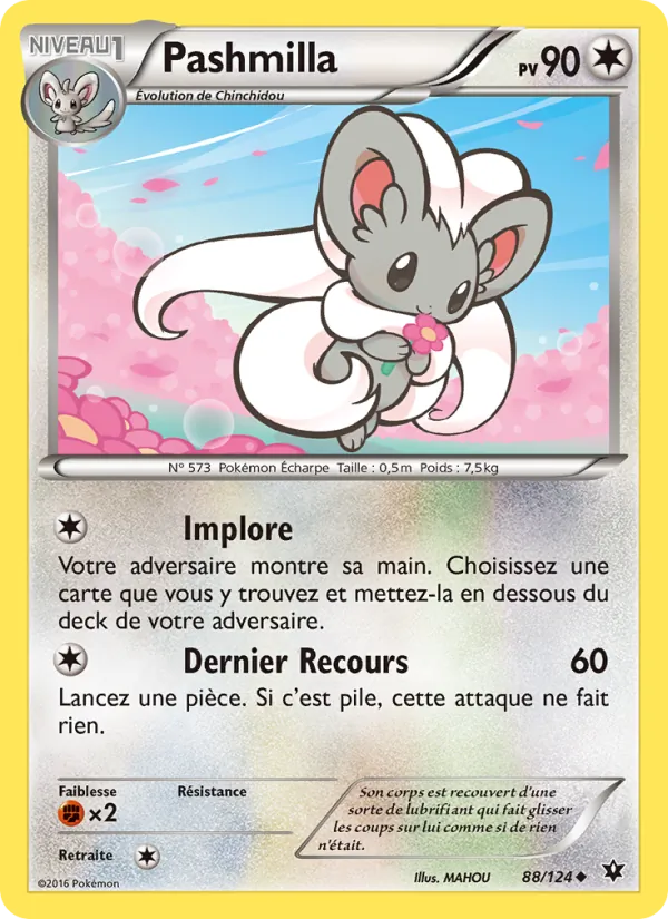 Carte Pokémon Pashmilla 88/124 de l'extension Impact des Destins