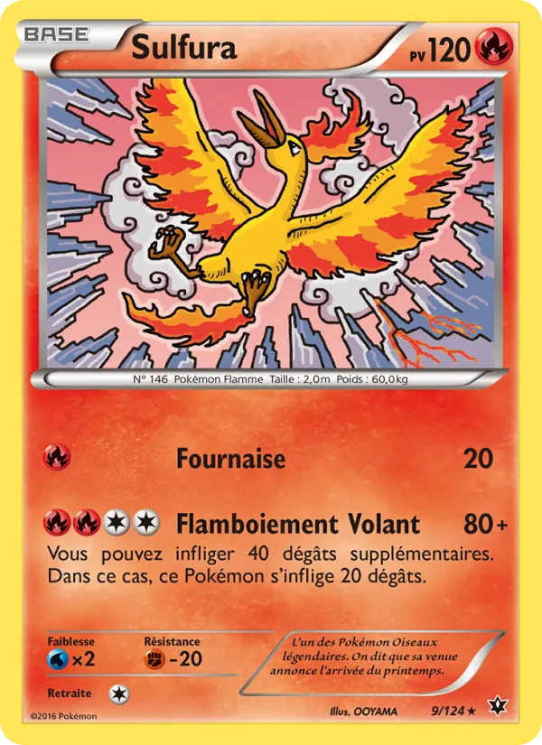 Carte Pokémon Sulfura 9/124 de l'extension Impact des Destins