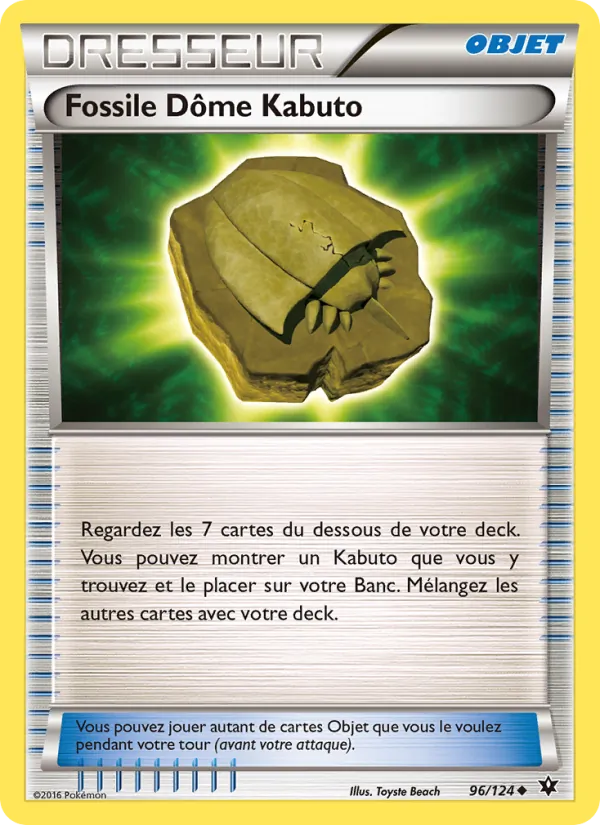 Carte Pokémon Fossile Dôme Kabuto 96/124 de l'extension Impact des Destins
