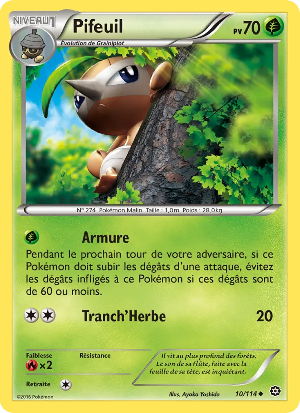 Carte Pokémon Pifeuil 10/114 de l'extension Offensive Vapeur