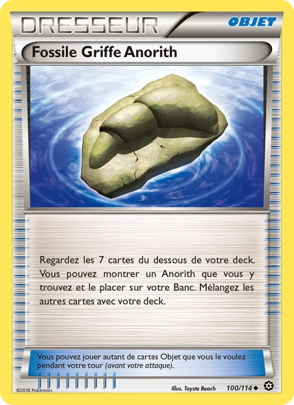 Carte Pokémon Fossile Griffe Anorith 100/114 de l'extension Offensive Vapeur