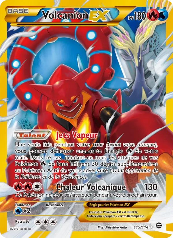 Carte Pokémon Volcanion EX 115/114 de l'extension Offensive Vapeur