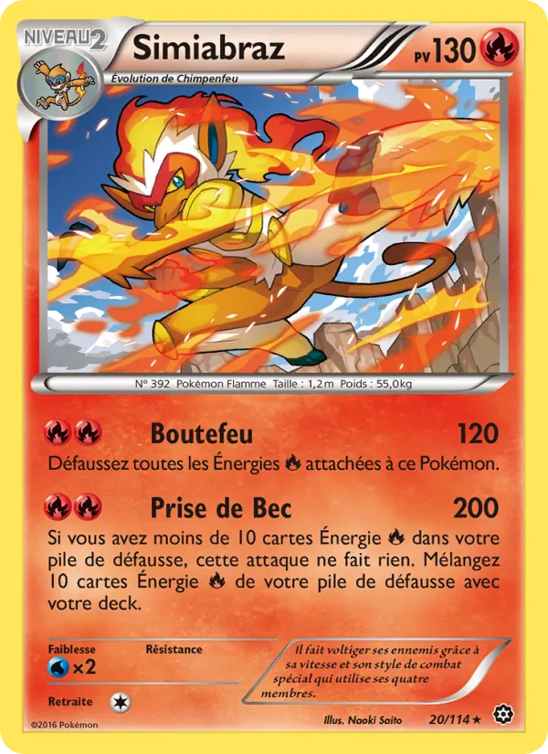 Carte Pokémon Simiabraz 20/114 de l'extension Offensive Vapeur
