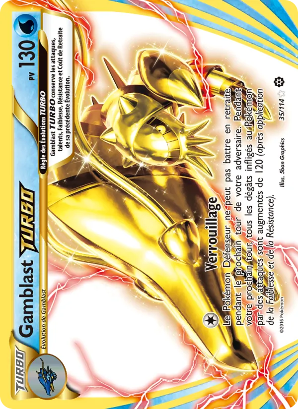 Carte Pokémon Gamblast TURBO 35/114 de l'extension Offensive Vapeur