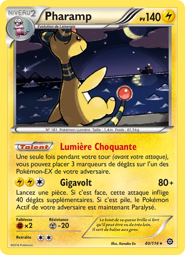 Carte Pokémon Pharamp 40/114 de l'extension Offensive Vapeur