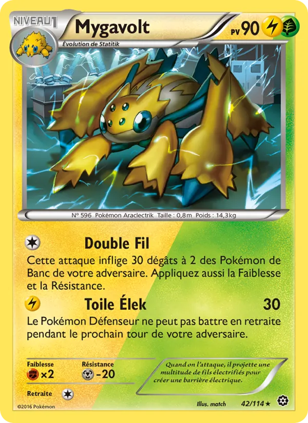Carte Pokémon Mygavolt 42/114 de l'extension Offensive Vapeur