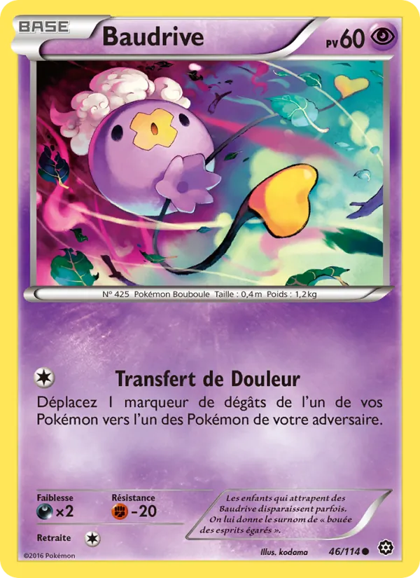 Carte Pokémon Baudrive 46/114 de l'extension Offensive Vapeur