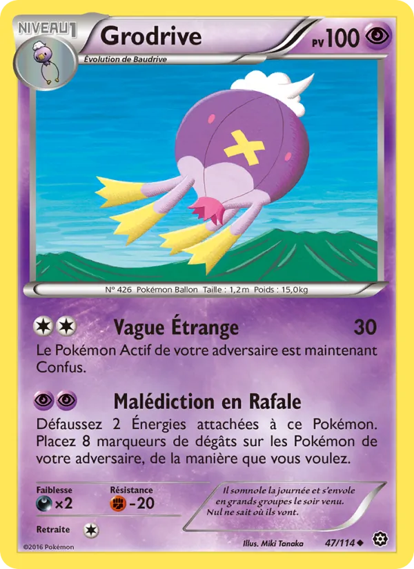 Carte Pokémon Grodrive 47/114 de l'extension Offensive Vapeur
