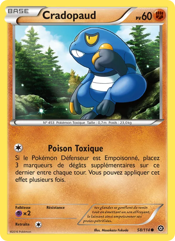 Carte Pokémon Cradopaud 58/114 de l'extension Offensive Vapeur