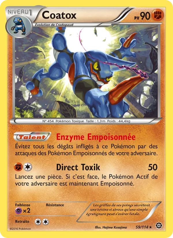Carte Pokémon Coatox 59/114 de l'extension Offensive Vapeur