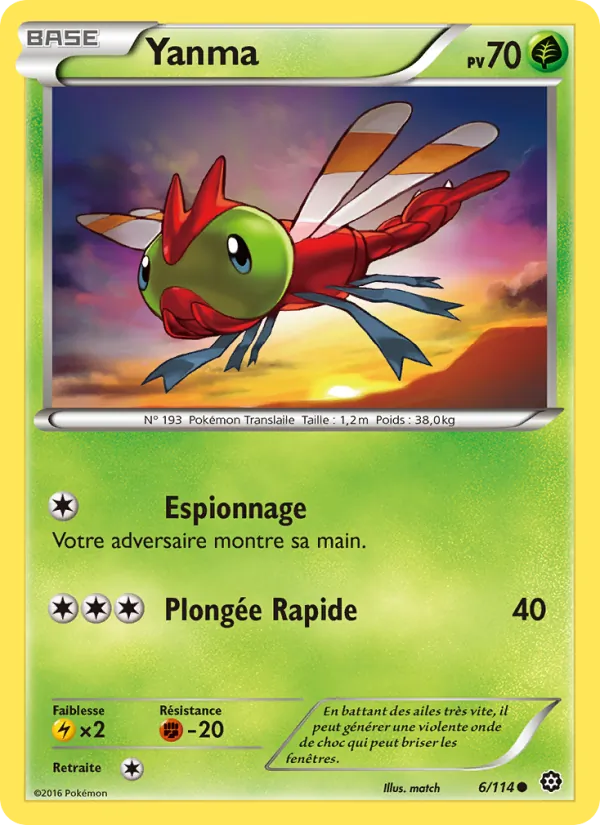 Carte Pokémon Yanma 6/114 de l'extension Offensive Vapeur