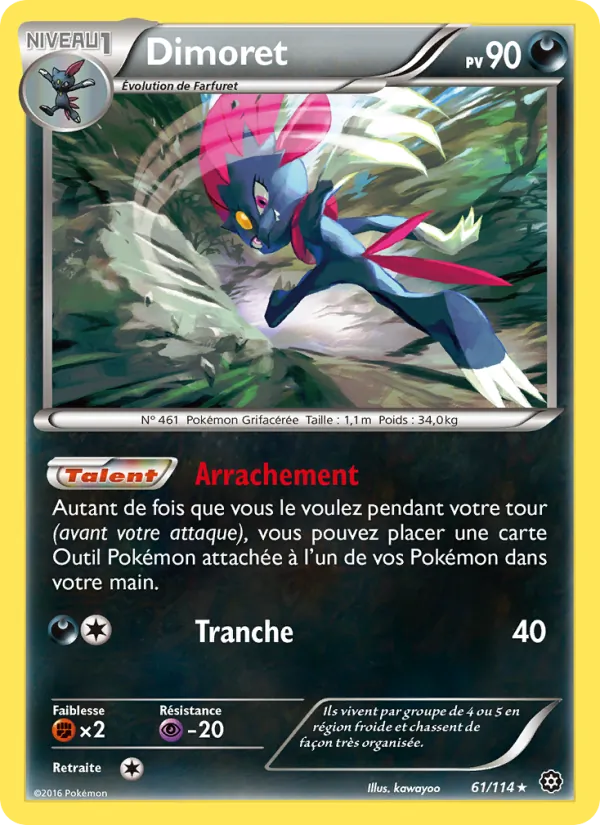 Carte Pokémon Dimoret 61/114 de l'extension Offensive Vapeur
