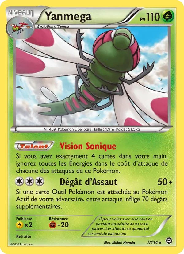 Carte Pokémon Yanmega 7/114 de l'extension Offensive Vapeur