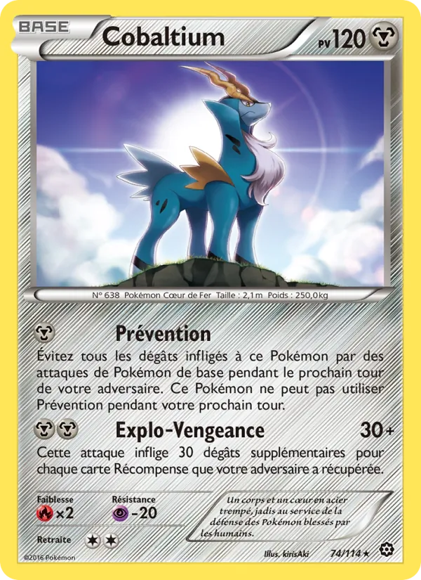 Carte Pokémon Cobaltium 74/114 de l'extension Offensive Vapeur