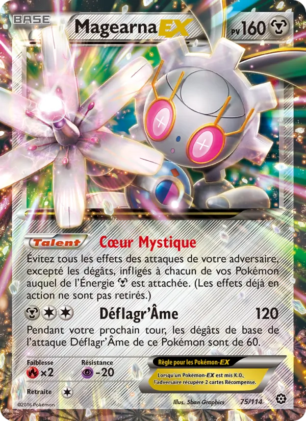 Carte Pokémon Magearna EX 75/114 de l'extension Offensive Vapeur