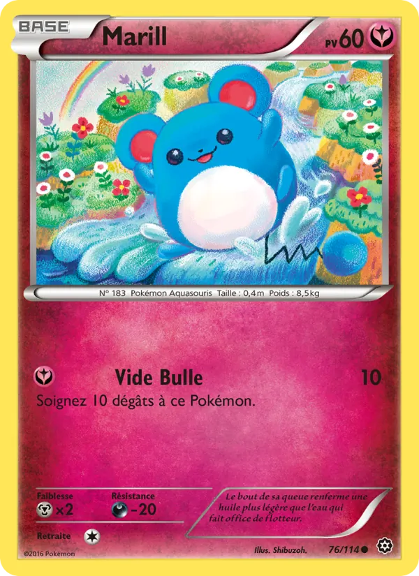 Carte Pokémon Marill 76/114 de l'extension Offensive Vapeur