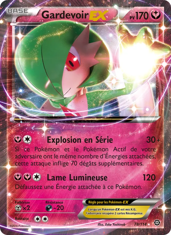 Carte Pokémon Gardevoir EX 78/114 de l'extension Offensive Vapeur