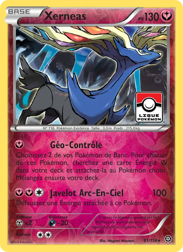 Carte Pokémon Xerneas 81/114 de l'extension Offensive Vapeur